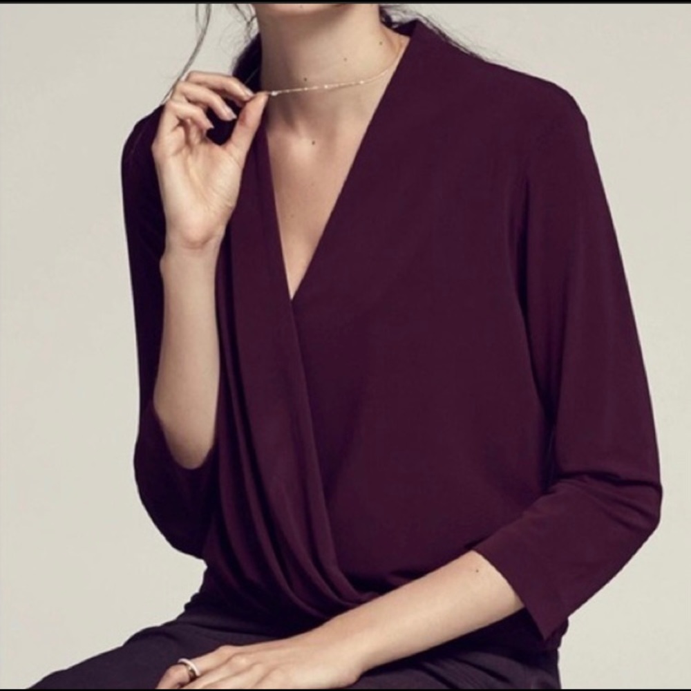 MM Lafleur BlackBerry Deneuve Faux Wrap Top